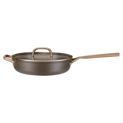 28 cm, Sauteuse avec couvercle en verre, Brun