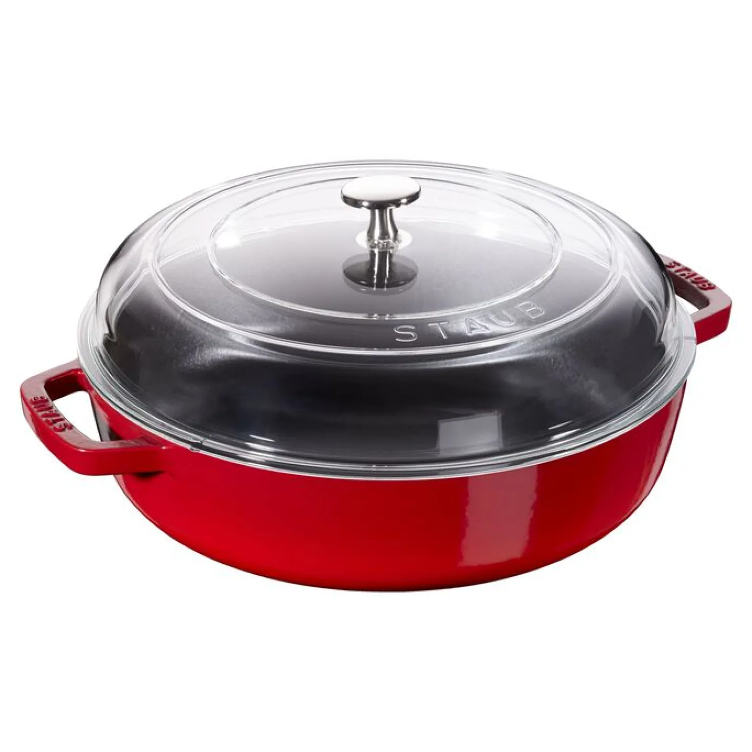 28 cm, Sauteuse avec couvercle en verre, Cerise