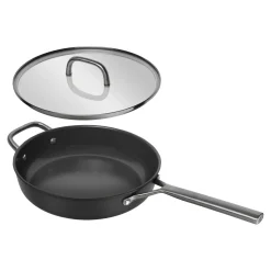 28 cm, Sauteuse avec couvercle en verre, Noir mat