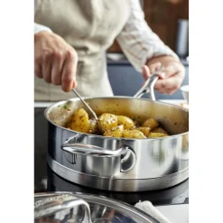 28 cm, Sauteuse avec couvercle, Argent