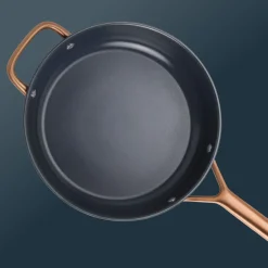 28 cm, Sauteuse avec couvercle en verre, Bleu