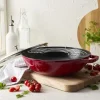 30 cm, Wok avec couvercle en verre, Cerise