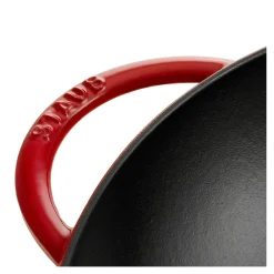 37 cm, Wok avec couvercle en verre, Cerise