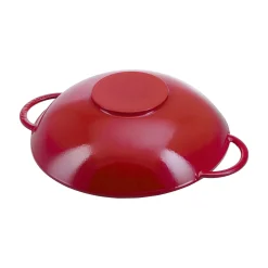 37 cm, Wok avec couvercle en verre, Cerise