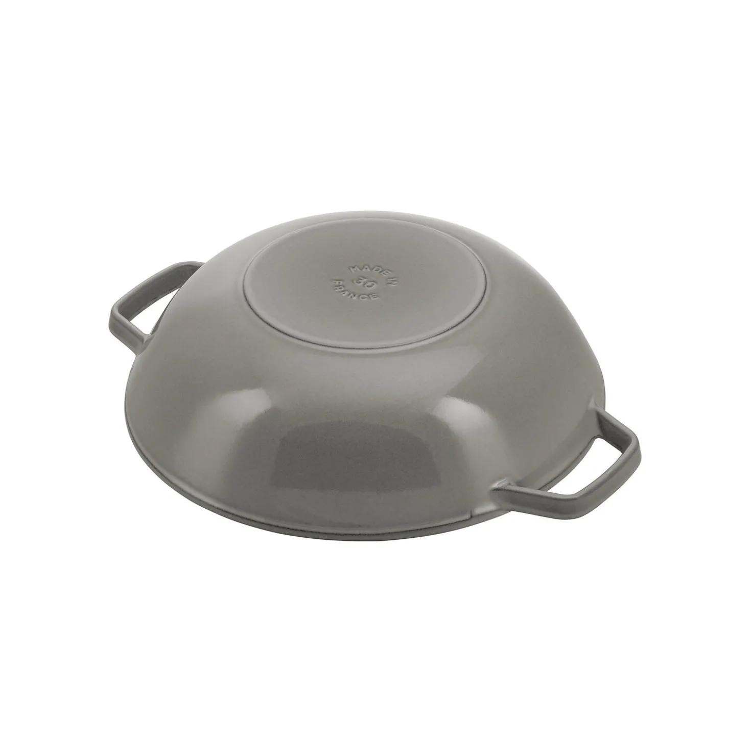 30 cm, Wok avec couvercle en verre, Gris graphite