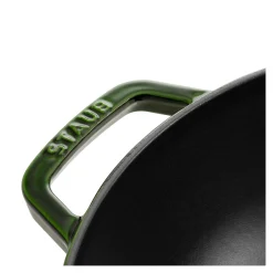 30 cm, Wok avec couvercle en verre, Basilic