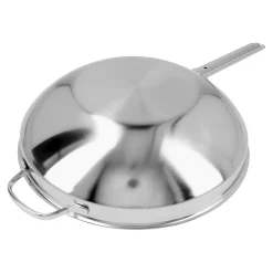 32 cm, Wok fond plat, Argent