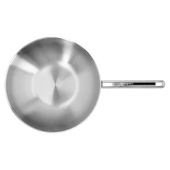 30 cm, Wok fond plat, Argent