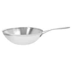 30 cm, Wok fond plat, Argent