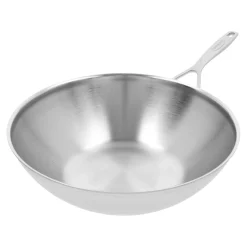 30 cm, Wok fond plat, Argent