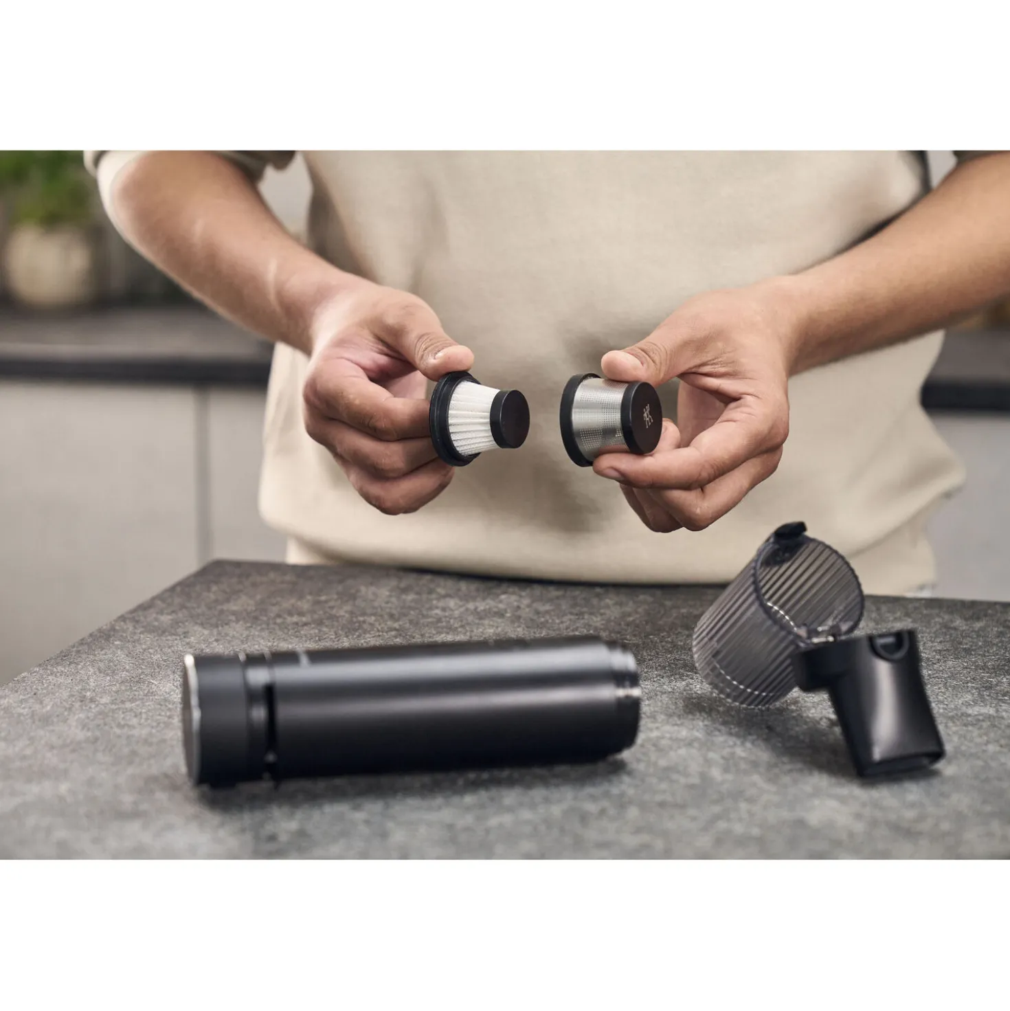 Aspirateur de table sans fil, Kit de démarrage avec batterie