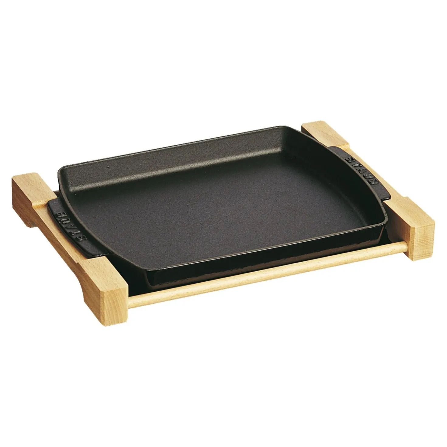 Assiette de service 33 cm x 22 cm, Fonte, Noir mat
