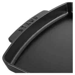 Assiette de service 33 cm x 22 cm, Fonte, Noir mat