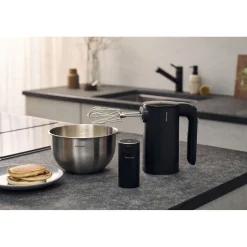 Batteur électrique sans fil avec balance digitale, 4-pcs, noir