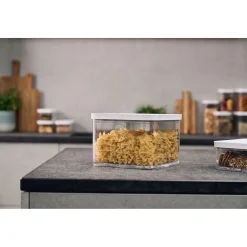 Bo&icirc;te CUBE 2L / 21 cm, transparent-blanc