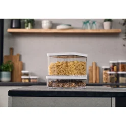 Bo&icirc;te CUBE 2L / 21 cm, transparent-blanc
