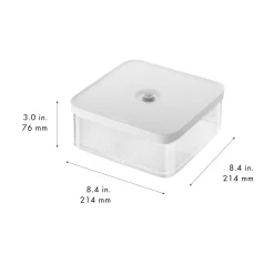 Bo&icirc;te CUBE L / 21 cm, transparent-blanc