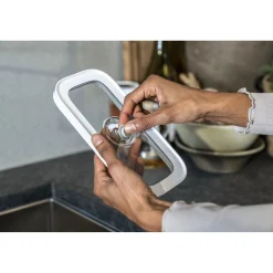 Bo&icirc;te CUBE M / 21 cm, transparent-blanc