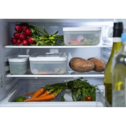 Boîte pour réfrigérateur sous vide, Plastique, semi transparent-Gris