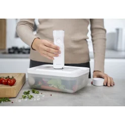 Boîte pour réfrigérateur sous vide, Plastique, semi transparent-Gris