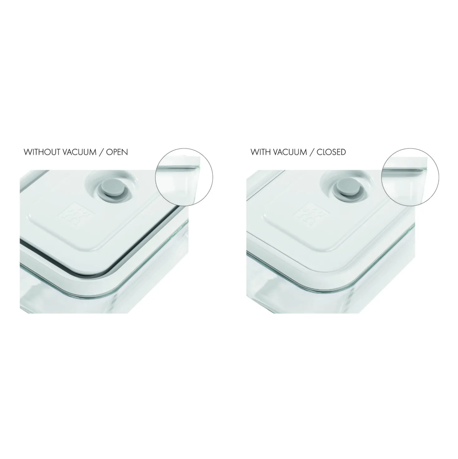 Boîte pour réfrigérateur sous vide, Plastique, semi transparent-Gris