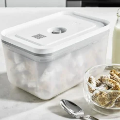Boîte sous vide L, Plastique, semi transparent-Gris