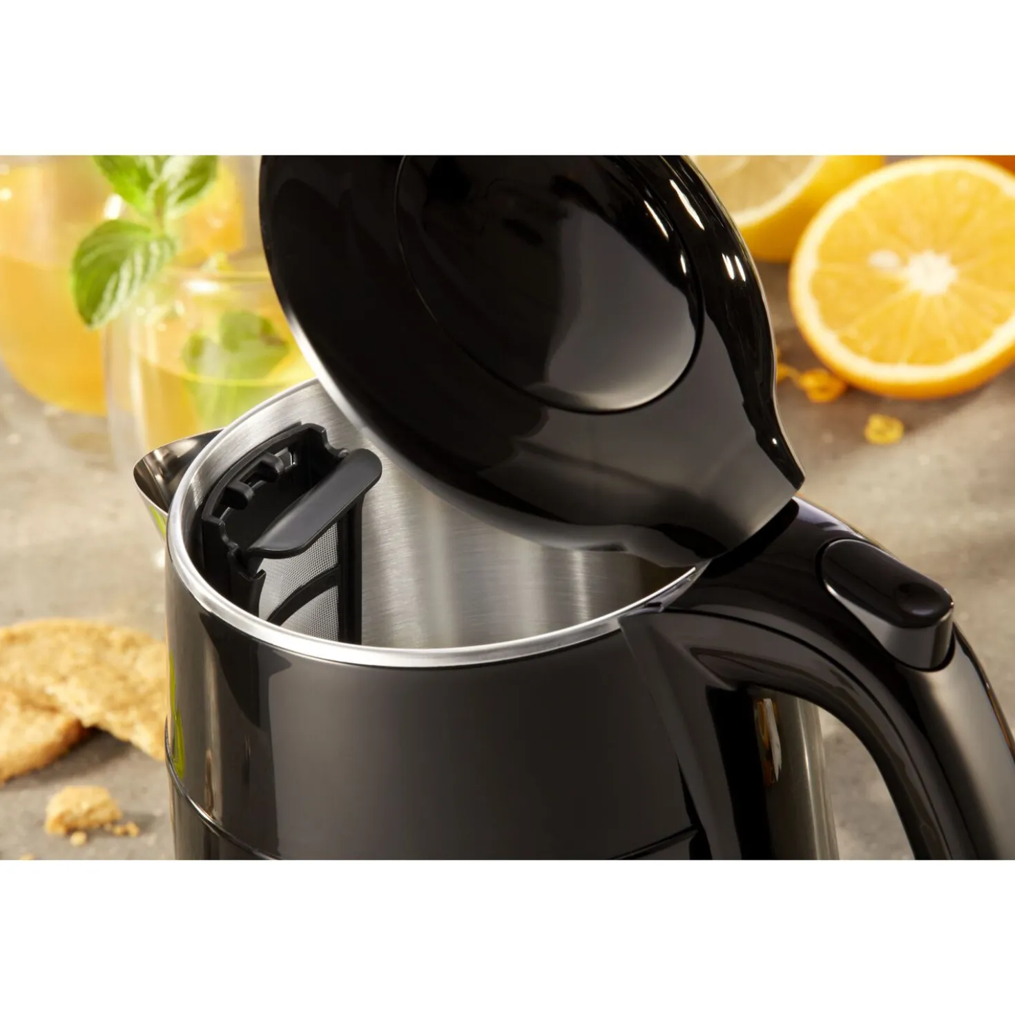 Bouilloire électrique, 1,25 l, Noir mat
