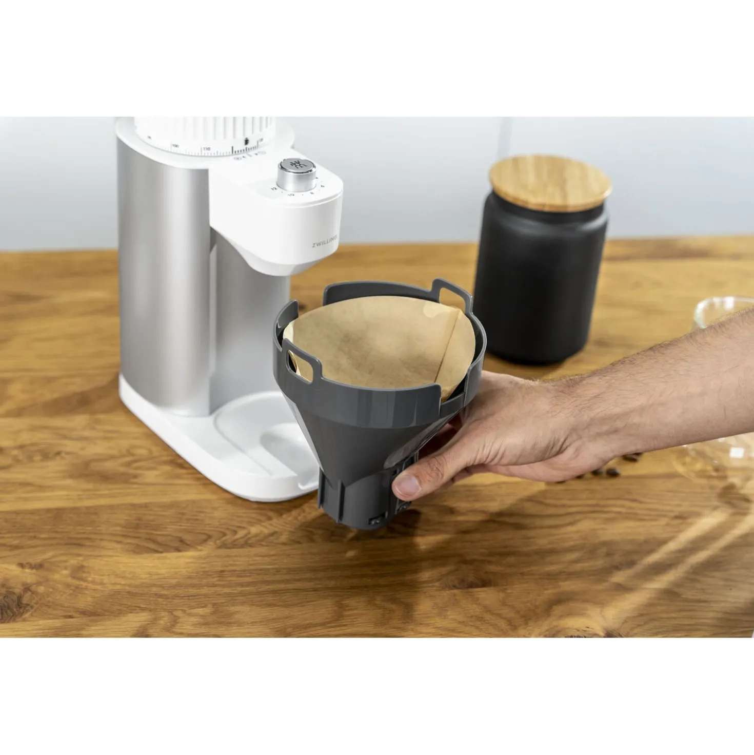 Broyeur à café, Blanc argenté