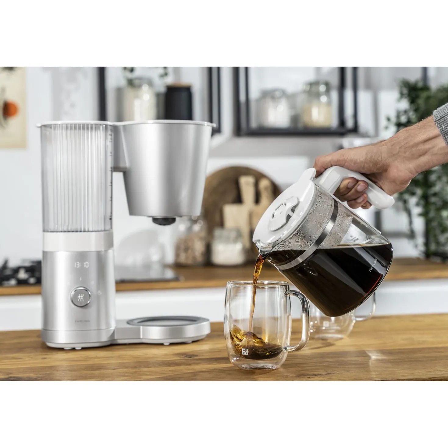 Cafetière avec filtre, 1,5 l, Blanc argenté