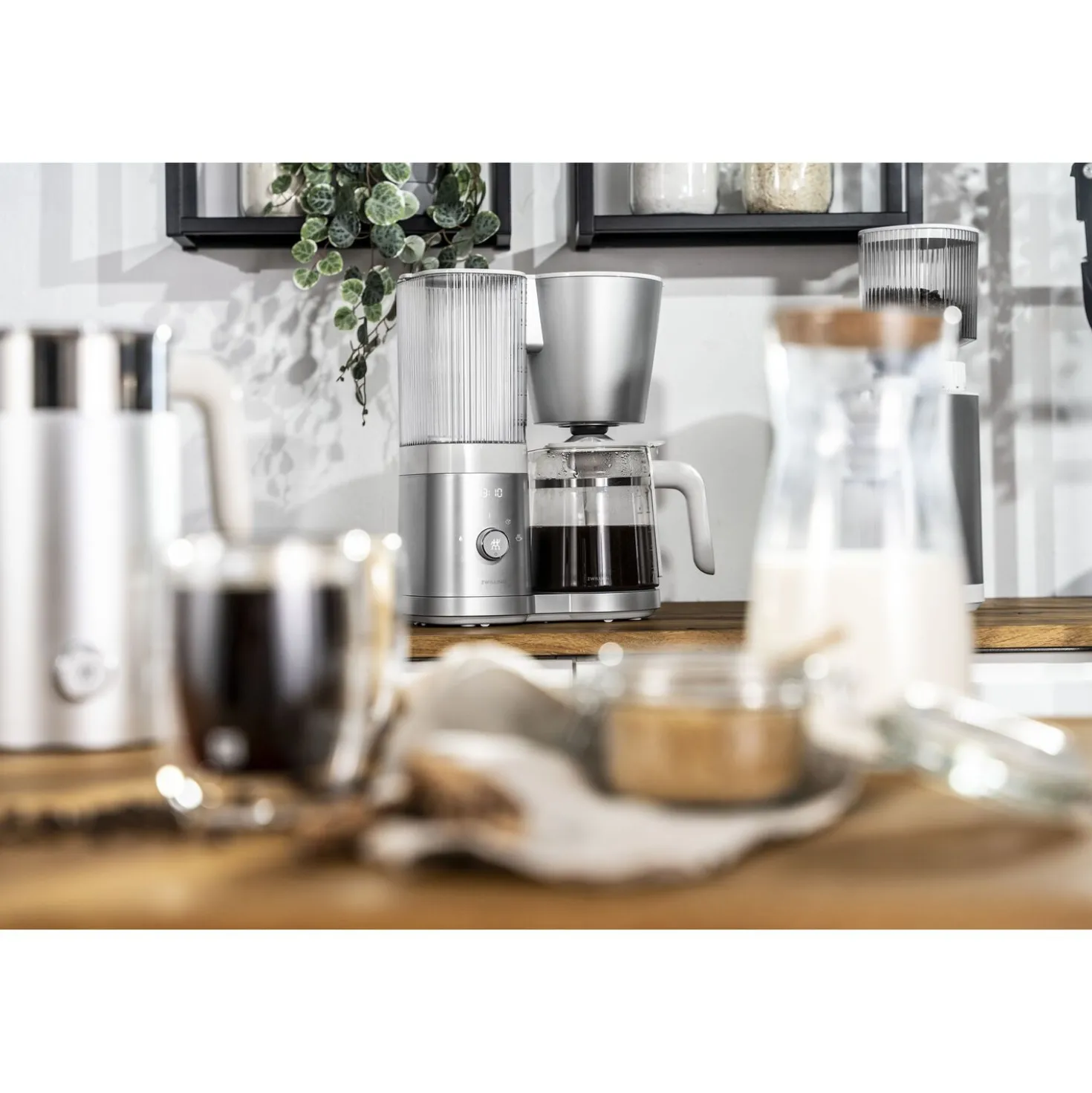 Cafetière avec filtre, 1,5 l, Blanc argenté