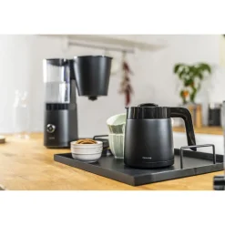 Cafetière avec filtre thermos, 1,25 l, Noir mat