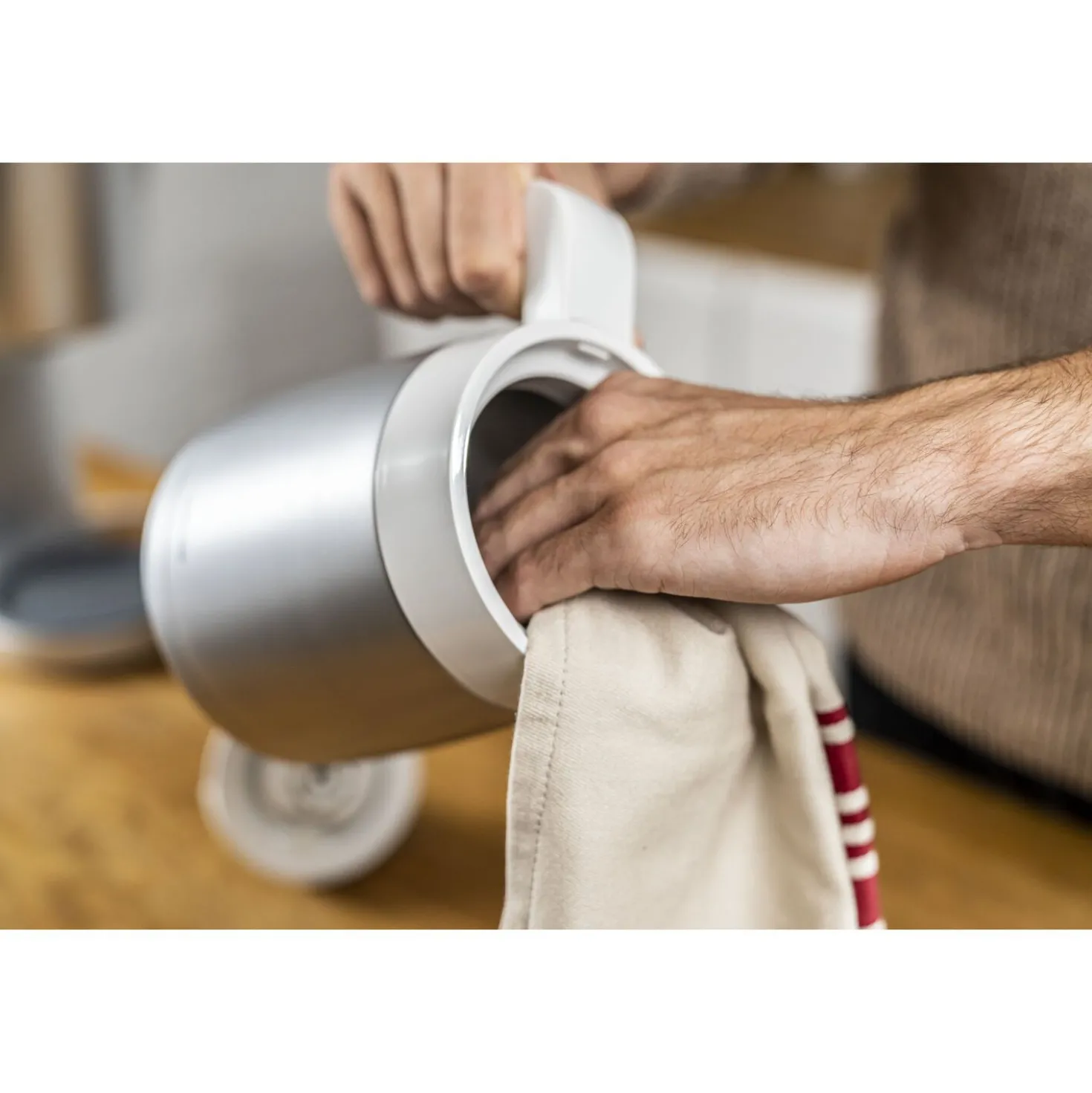 Cafetière avec filtre thermos, 1,25 l, Blanc argenté