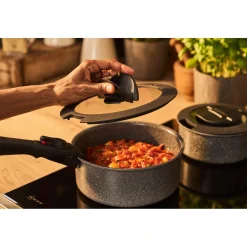 Casserole, 16 cm, Aluminium, Revêtement antiadhésif en céramique