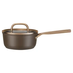 Casserole avec couvercle en verre 18 cm, Aluminium, Brun