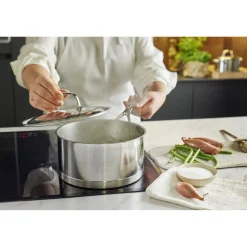 Casserole avec couvercle 18 cm, Inox 18/10, Argent
