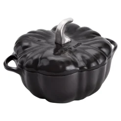 Cocotte 24 cm, Citrouille, Noir mat, Fonte