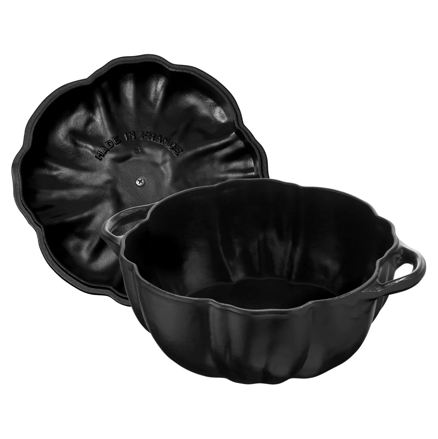 Cocotte 24 cm, Citrouille, Noir mat, Fonte