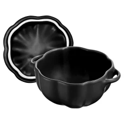 Cocotte 15 cm, Citrouille, Noir mat, Céramique