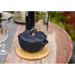 Cocotte 15 cm, Citrouille, Noir mat, Céramique