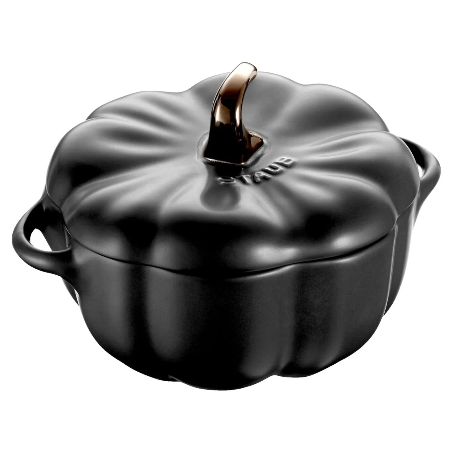 Cocotte 12 cm, Citrouille, Noir mat, Céramique