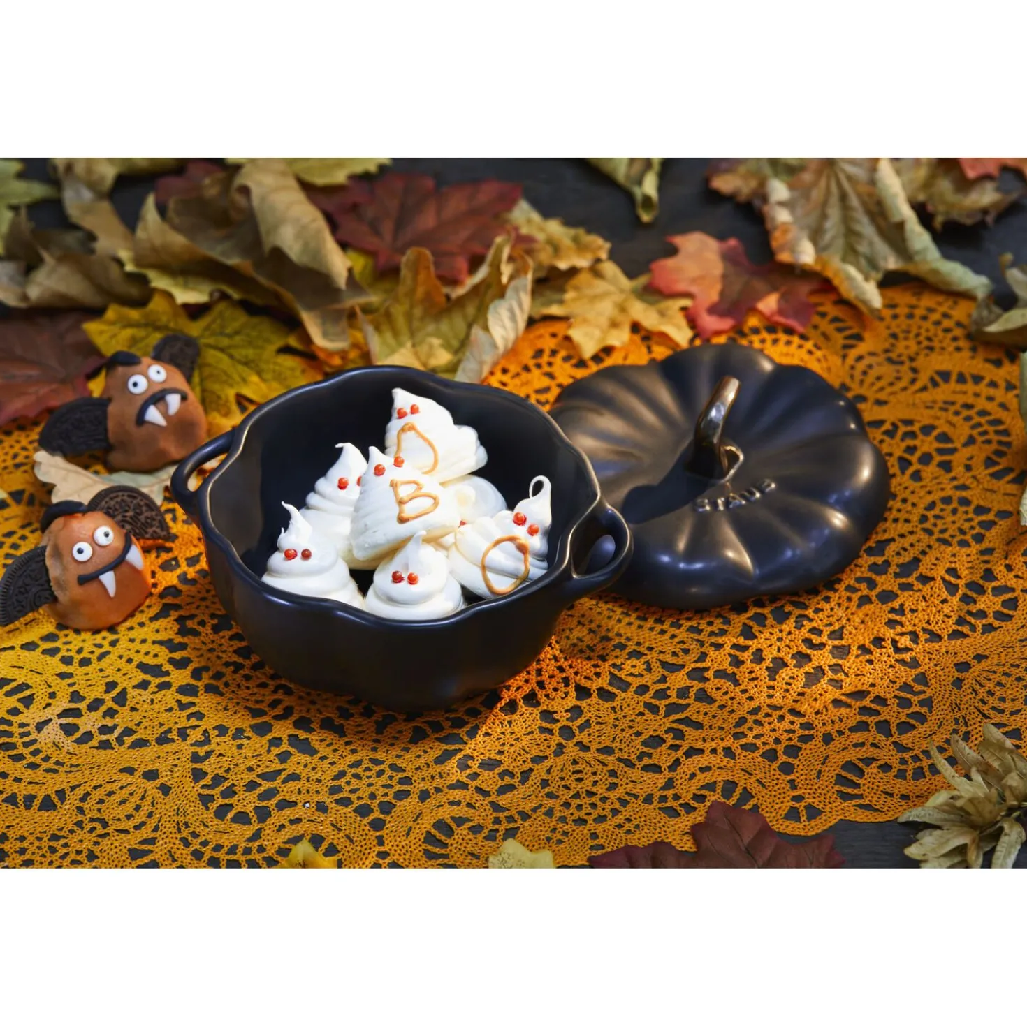 Cocotte 12 cm, Citrouille, Noir mat, Céramique