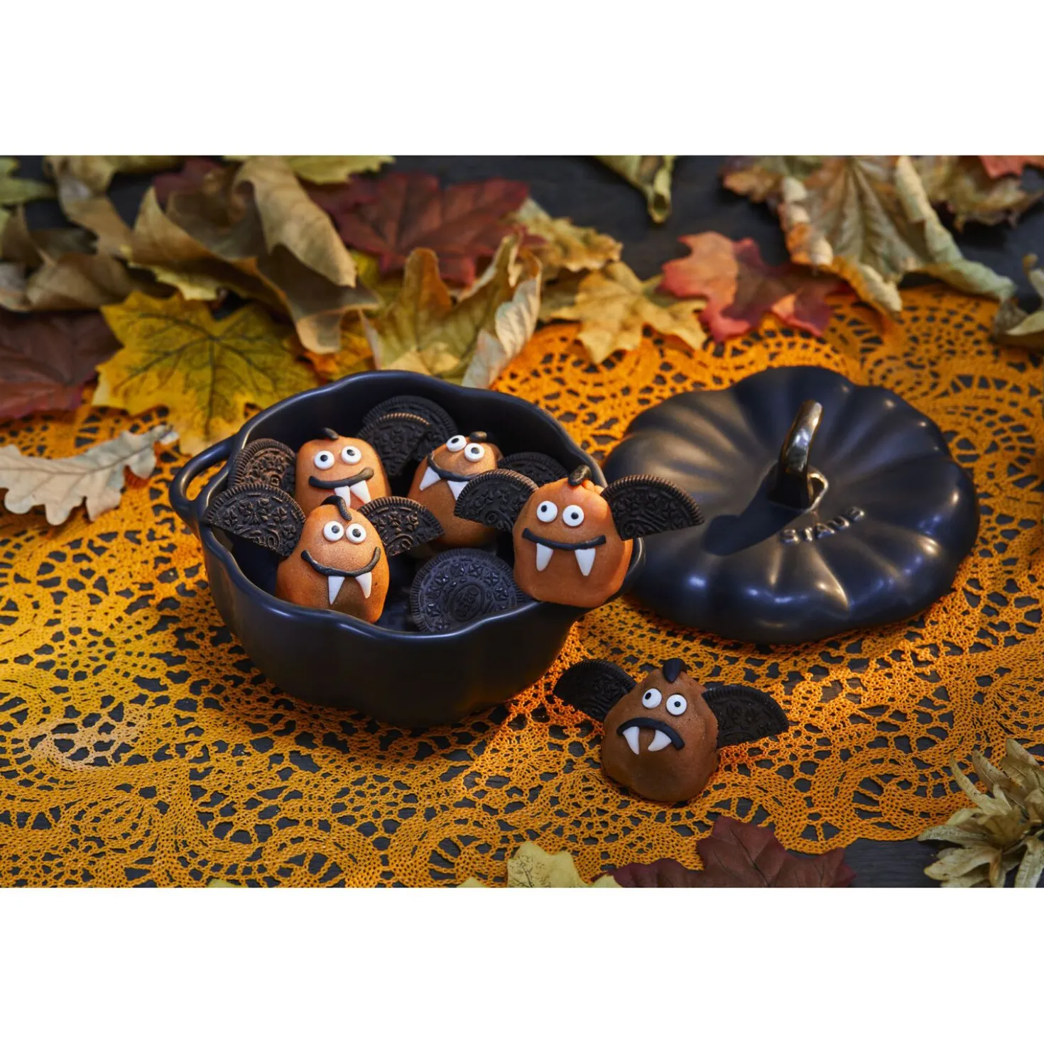 Cocotte 12 cm, Citrouille, Noir mat, Céramique