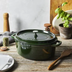 Cocotte 31 cm, Ovale, Basilic, Fonte