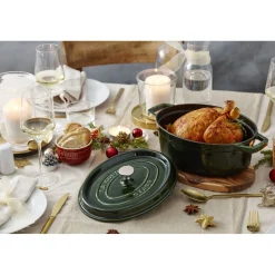 Cocotte 31 cm, Ovale, Basilic, Fonte