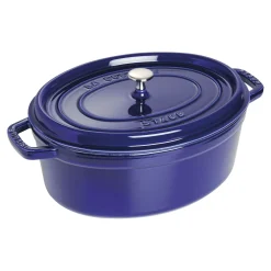 Cocotte 33 cm, Ovale, Bleu intense, Fonte