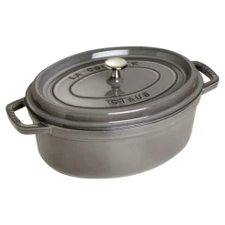 Cocotte 27 cm, Ovale, Gris graphite, Fonte