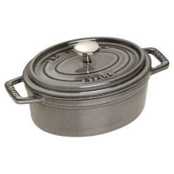 Cocotte 15 cm, Ovale, Gris graphite, Fonte