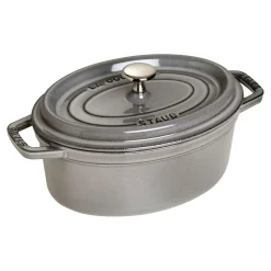 Cocotte 23 cm, Ovale, Gris graphite, Fonte