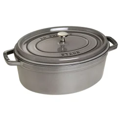 Cocotte 33 cm, Ovale, Gris graphite, Fonte