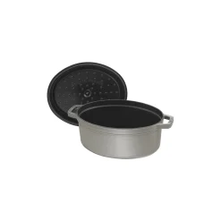 Cocotte 37 cm, Ovale, Gris graphite, Fonte